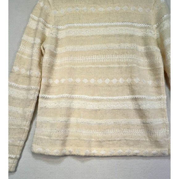 Christopher & Banks Womens Preppy Wool Blend Striped Sweater Size S Ivory Cream - Picture 10 of 13